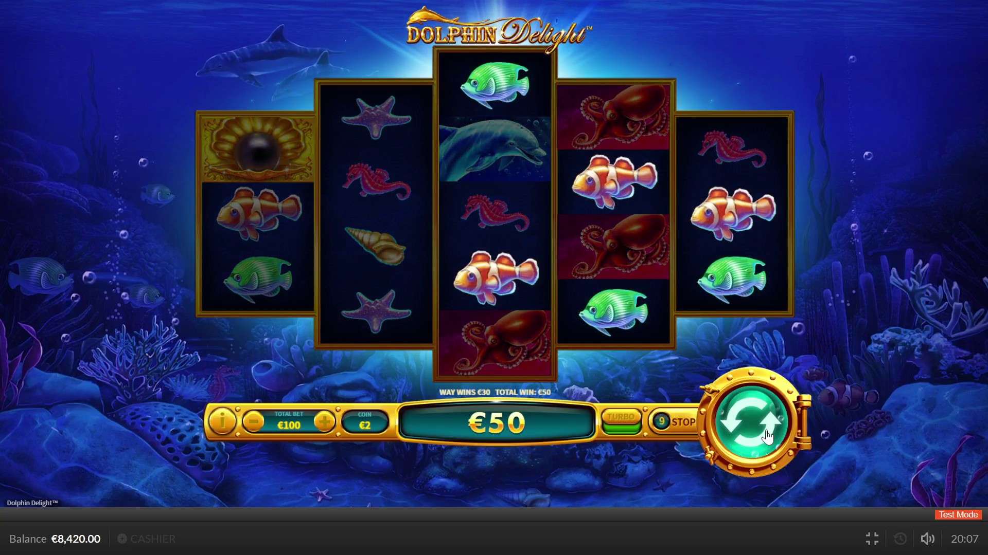 Играй в игровой автомат Dolphin Delight с максимальной ставкой в 1000 монет! Играй в игровой автомат Dolphin Delight с максимальной ставкой в 1000 монет!