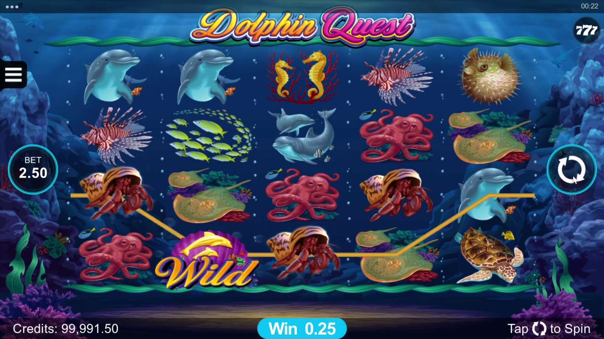 Играйте в слот Dolphin Quest и выигрывайте 2,500x джекпот в основной игре! Играйте в слот Dolphin Quest и выигрывайте 2,500x джекпот в основной игре!