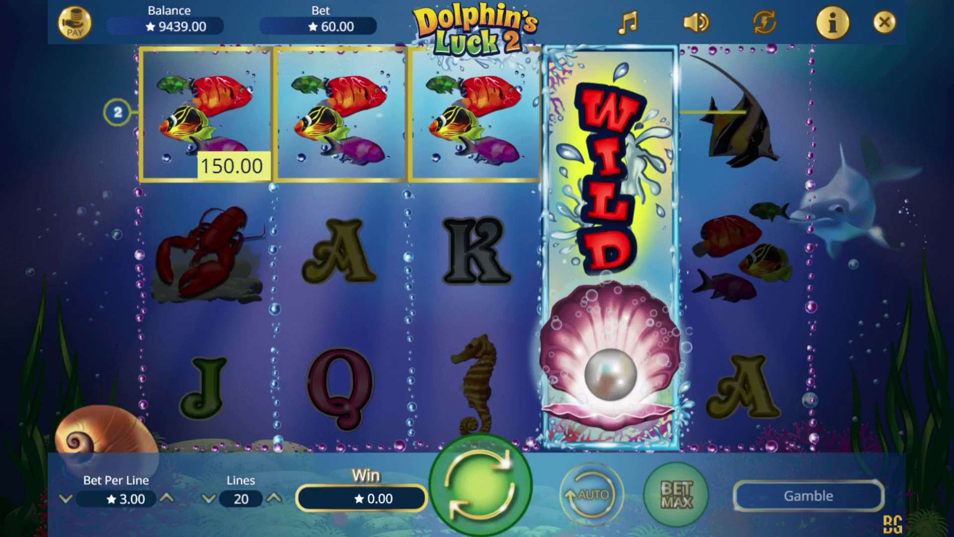 Как начать игру в Dolphin's Luck 2 Slot Online?
