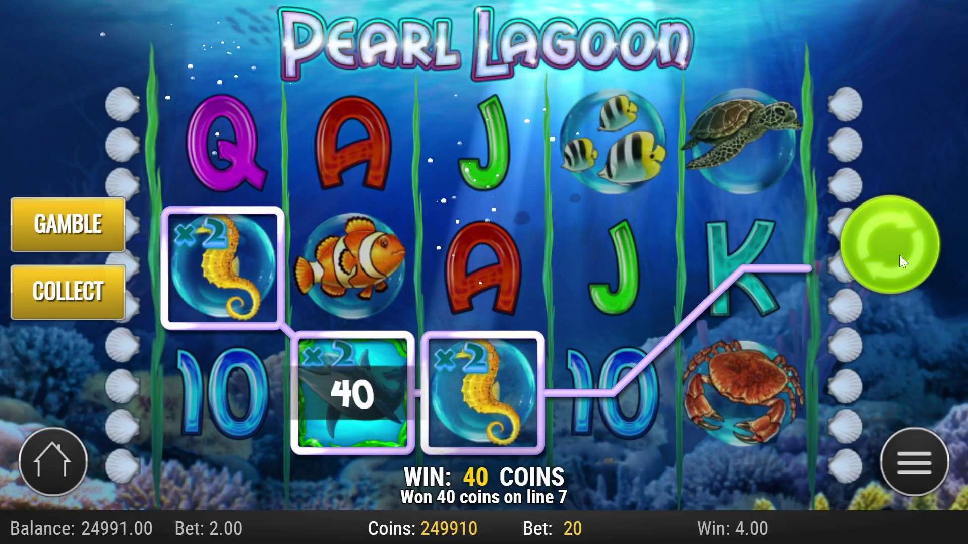 Experimente sua sorte com a máquina de caça-níqueis Pearl Lagoon