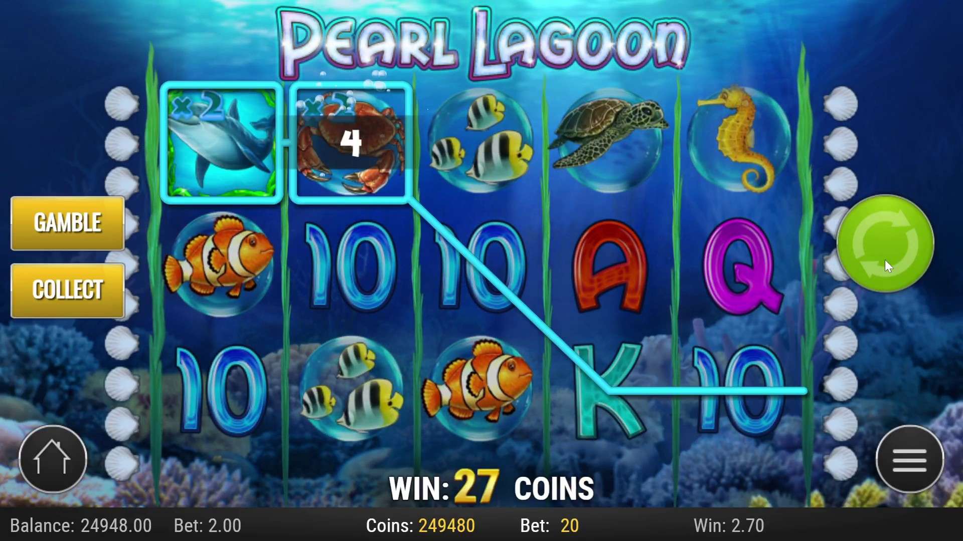 Gerencie seu dinheiro efetivamente no jogo Pearl Lagoon Slot